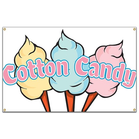 Signmission Cotton Candy Banner Concession Stand Food Truck Single Sided B-72 Cotton Candy19
